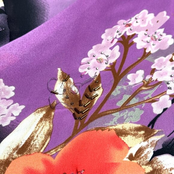 Vtg Y2K Floral Dress Asymmetrical Handkerchief Flutter Sleeve Fairy Whimsical - Picture 8 of 16